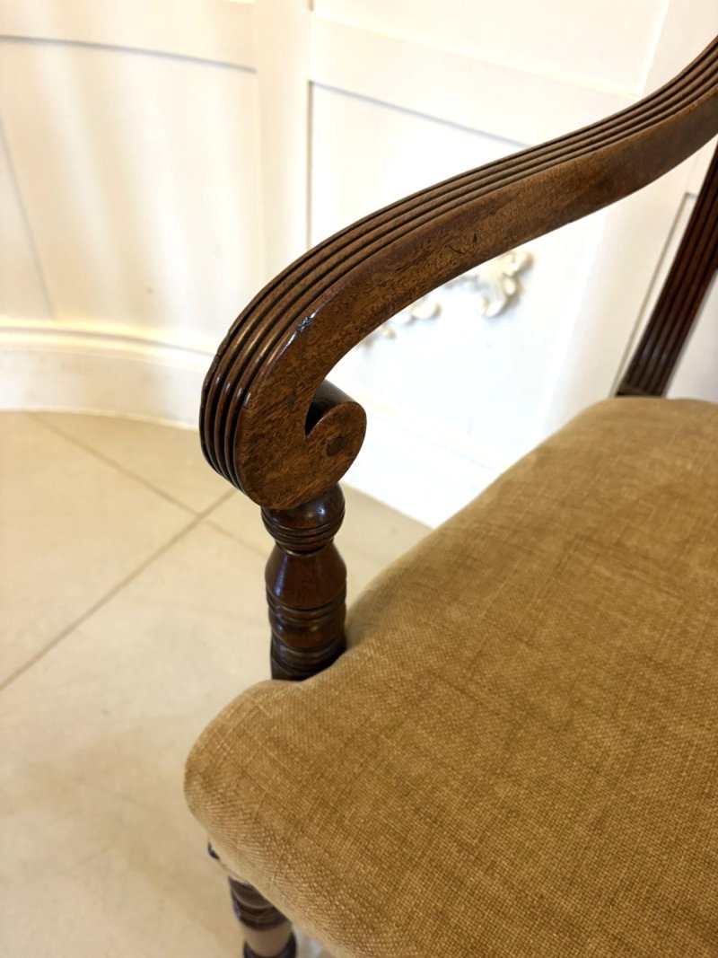 Fine Pair of Antique George III Quality Mahogany Desk/Carver Chairs